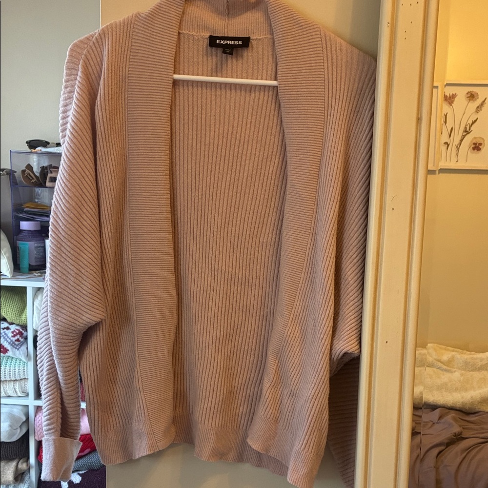 Express Women's Light Pink Cardigan Sweater